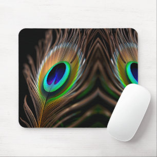 Hyper-lebendige Macro des Peacock Feather Eye Mousepad