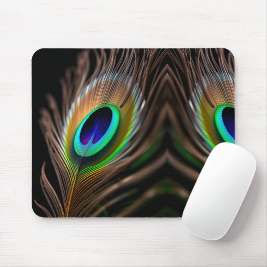 Hyper-lebendige Macro des Peacock Feather Eye Mousepad (Mit Mouse)
