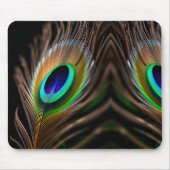 Hyper-lebendige Macro des Peacock Feather Eye Mousepad (Vorne)