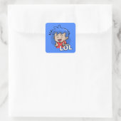 Hyper Lol Meme Cartoonish Quadratischer Aufkleber (Tasche)