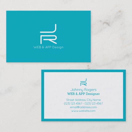 Hyper minimales abstraktes Initialenlogo Visitenkarte (Vorne/Hinten)