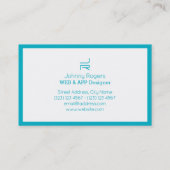 Hyper minimales abstraktes Initialenlogo Visitenkarte (Rückseite)