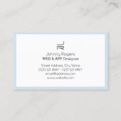 Hyper minimales blasses Licht Visitenkarte (Rückseite)