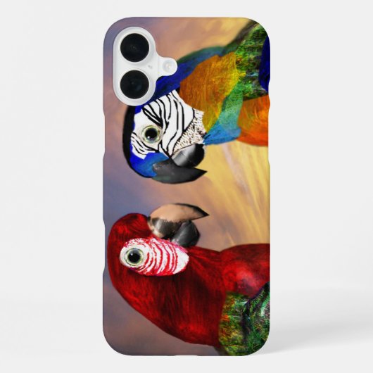 HYPER-PAPAGEIEN /ROTER UND BLauer ARA iPhone Hülle (Rückseite)