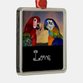 HYPER PARROS / BLAU UND ROTE ARA Liebe Ornament Aus Metall (Rechts)
