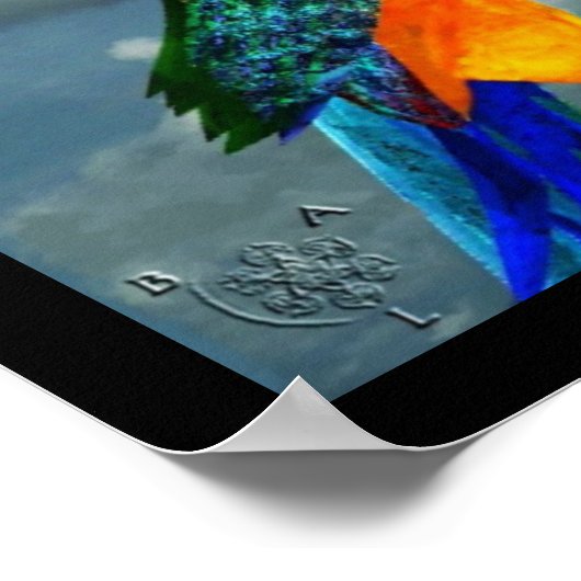 HYPER PARROS / BLAUE ARA POSTER (Ecke)