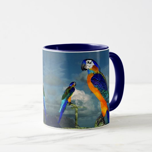 HYPER PARROS / BLAUE ARA TASSE (VorderseiteRechts)