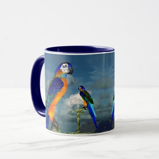 HYPER PARROS / BLAUE ARA TASSE (Vorderseite Links)