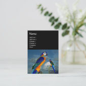 HYPER PARROS / BLAUE ARA VISITENKARTE (Stehend Vorderseite)