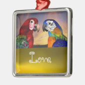 HYPER PARROS / BLAUE UND RED ARA Topaz Liebe Silbernes Ornament (Links)