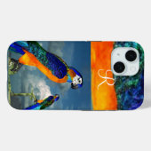 HYPER PARROS /BLUE ARA MONOGRAM Case-Mate iPhone HÜLLE (Rückseite (Horizontal))