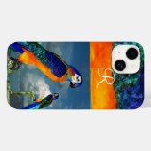 HYPER PARROS /BLUE ARA MONOGRAM Case-Mate iPhone HÜLLE (Rückseite (Horizontal))