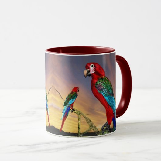 HYPER PARROS / RED ARA TASSE (VorderseiteRechts)