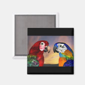 HYPER PARROS /RED UND BLAUE ARA MAGNET (Vorderseite/Rückseite)