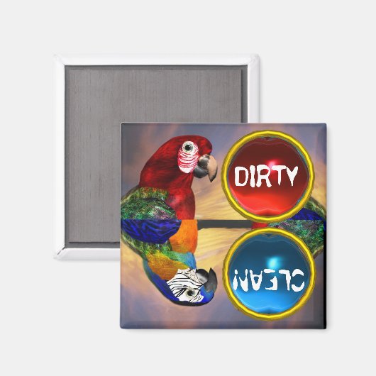 HYPER PARROS /RED UND BLAUE ARA MAGNET (Vorderseite/Rückseite)