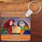 HYPER PARROS /RED UND BLAUE ARA SCHLÜSSELANHÄNGER (Rückseite)