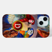 HYPER PARROS /RED UND BLAUE ARTE GEMSTONE MONOGRAM Case-Mate iPhone HÜLLE (Rückseite (Horizontal))
