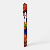 HYPER PARROS /RED UND BLAUE ARTE GEMSTONE MONOGRAM iPhone 16 HÜLLE (Linke Seite)