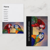 HYPER PARROS / ROT UND BLAU ARA Weiß Visitenkarte (Vorne/Hinten)