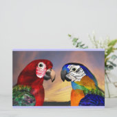 HYPER PARROS / ROTE UND BLAUE ARA BRIEFPAPIER (Stehend Vorderseite)