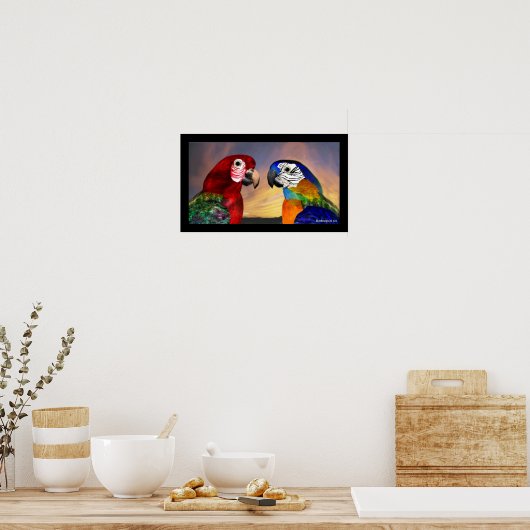 HYPER PARROS / ROTE UND BLAUE ARA POSTER (Küche)