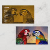 HYPER PARROS / ROTE UND BLAUE ARA VISITENKARTE (Vorne/Hinten)