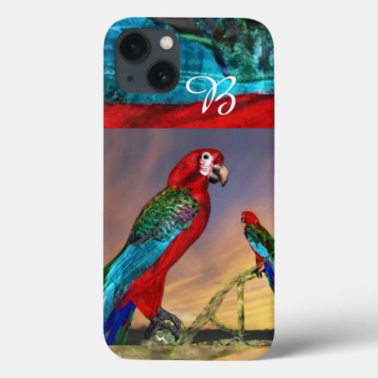 HYPER PARROS / ROTES ARA-MONOGRAM Case-Mate iPhone HÜLLE (Rückseite)
