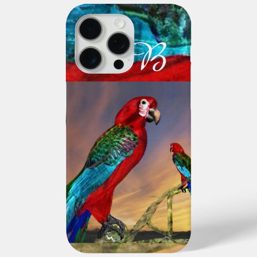 HYPER PARROS / ROTES ARA-MONOGRAM Case-Mate iPhone HÜLLE (Rückseite)
