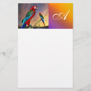 HYPER PARROS / ROTES ARA-MONOGRAMM, weiß Briefpapier