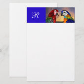 HYPER PARROS / ROTES UND BLAUES ARA MONOGRAM BRIEFPAPIER (Vorne/Hinten)