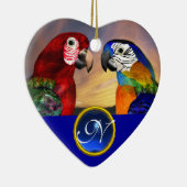 HYPER PARROTS BLUE SAPPHIRE GEM MONOGRAM Liebe Keramikornament (Rechts)