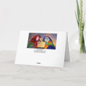 HYPER PARROTS / RED AND BLAUE ARA Happy Birthday Karte (Rückseite)