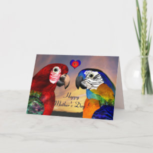 HYPER PARROTS / RED AND BLAUE ARA Muttertag Karte