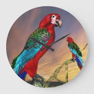 HYPER PARROTS / RED ARA GROßE WANDUHR