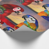 HYPER PARROTS /RED UND BLAUE ARA MIT RIBBONEN GESCHENKPAPIER (Ecke)