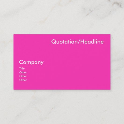 Hyper Pink Visitenkarte (Rückseite)