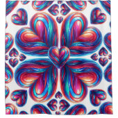 Hyper Plastic Hearts Duschvorhang (Vorderseite)