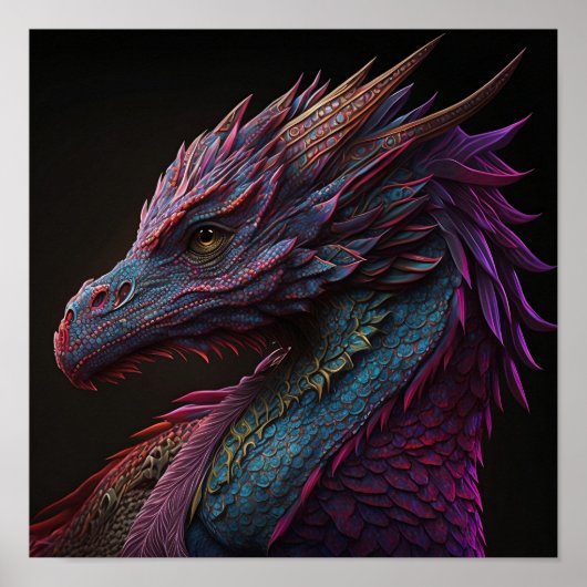 Hyper Realistic Dragon Art Poster (Vorne)