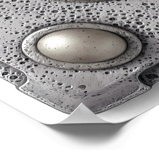 Hyper-Realistic Pitted Cast Iron Texture Template Poster (Ecke)