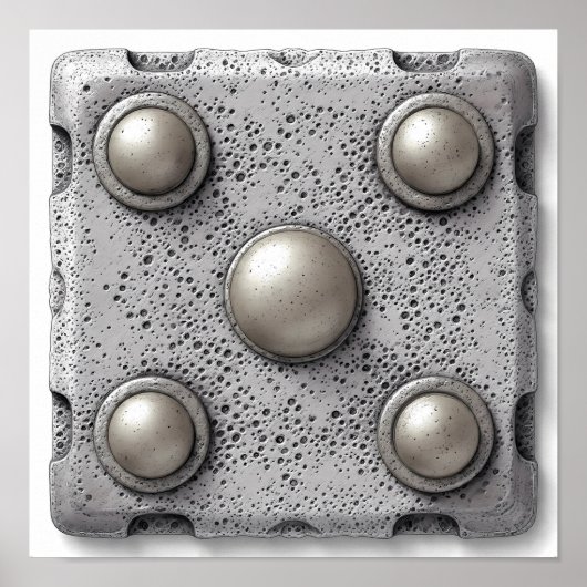 Hyper-Realistic Pitted Cast Iron Texture Template Poster (Vorne)