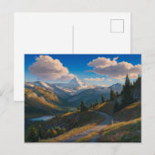 Hyper-Realistische Berglandschaft Ölgemälde Postkarte (Vorne/Hinten)