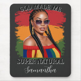 Hyper realistische kurvige schwarze Frau, schwarze Mousepad