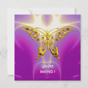 HYPER SCHMETTERLING rosa fuchsia violett champagne Einladung