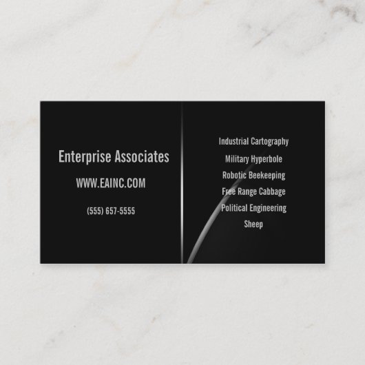Hyper schwarze Sammlung: Visitenkarte (Vorderseite)