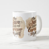 Hyper-Specific Coffee Pun Mug Jumbo-Tasse (Vorderseite Rechts)