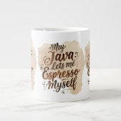 Hyper-Specific Coffee Pun Mug Jumbo-Tasse (Vorderseite)