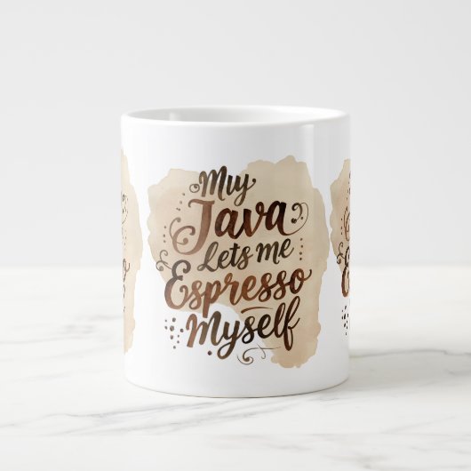Hyper-Specific Coffee Pun Mug Jumbo-Tasse (Vorderseite)