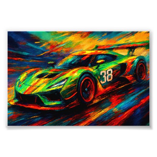 hyper stylized racing car fotodruck (Vorne)