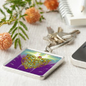 HYPER VALENTIN/GOLD-ZELLTIKKEIN HERZ IN LILA SCHLÜSSELANHÄNGER (Seite)