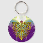 HYPER VALENTIN/GOLD-ZELLTIKKEIN HERZ IN LILA SCHLÜSSELANHÄNGER (Vorderseite)